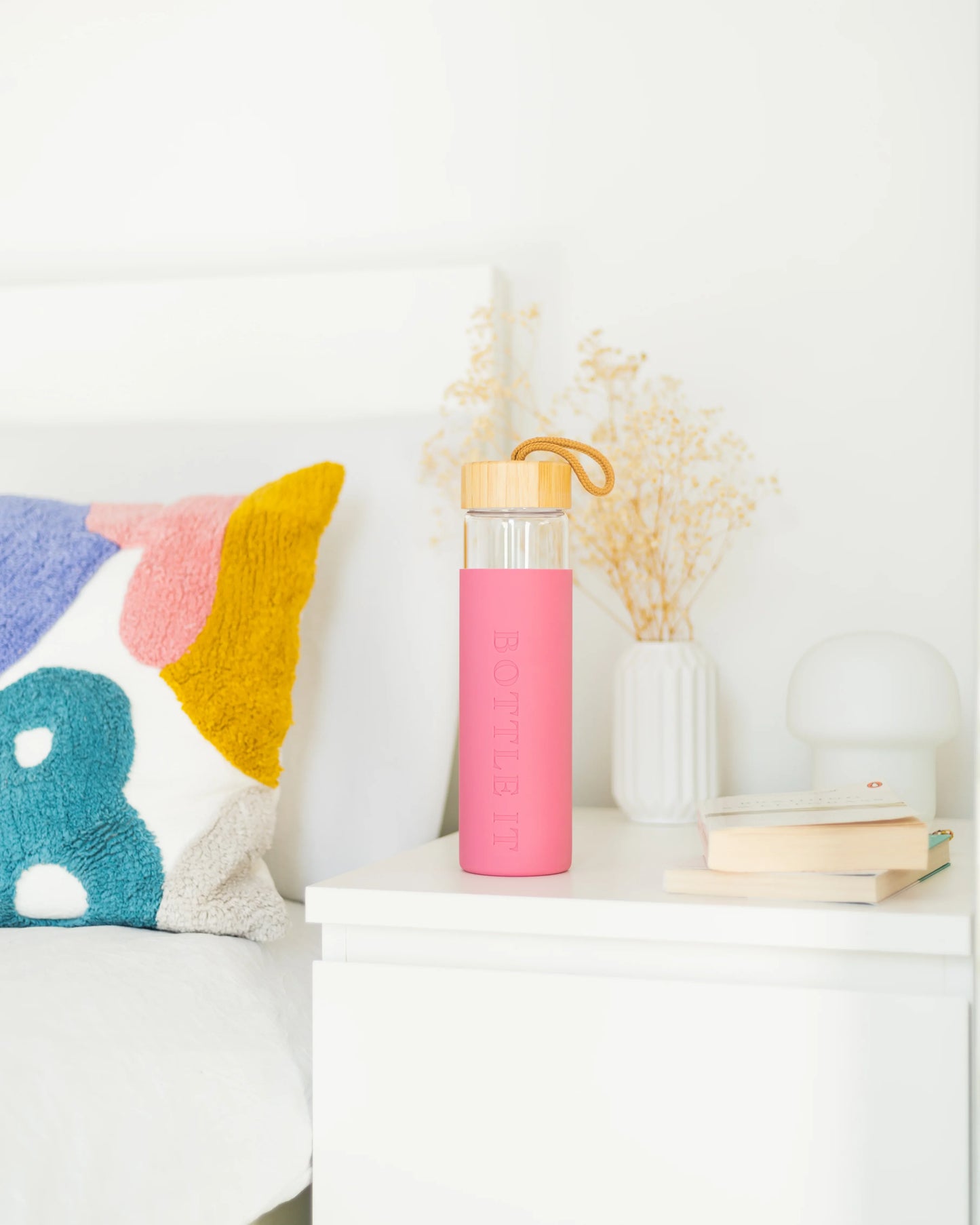 Rosewater Glass Water Bottle | Sustainable Borosilicate 750ml | BOTTLE IT